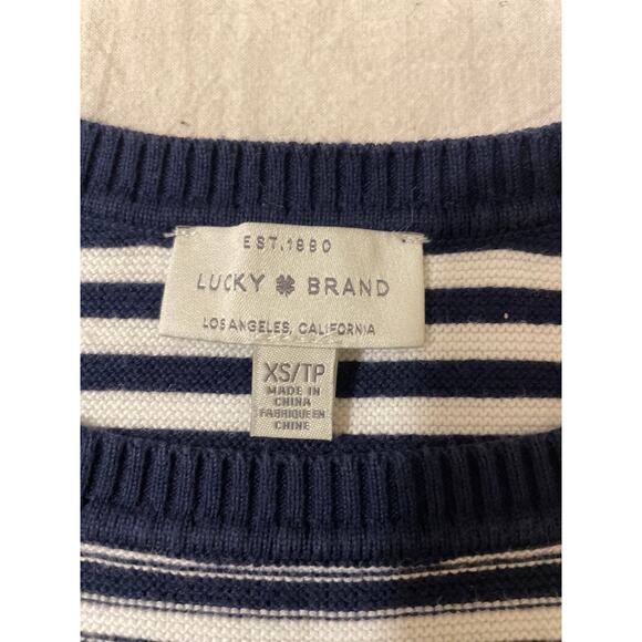 Lucky Brand Women's Size XS Long Sleeve‎ Knit Shirt Sweater Striped Casual - Picture 2 of 7